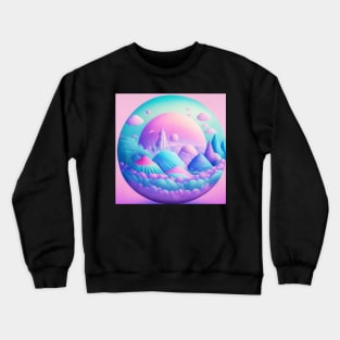 Moon and Mountain abstract digital art Crewneck Sweatshirt
